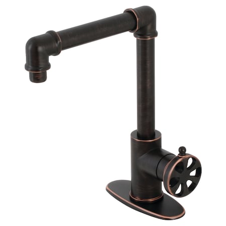 Kingston Brass KSD144RXNB Single-Handle Bathroom Faucet with Push Pop-Up, Naples Bronze KSD144RXNB